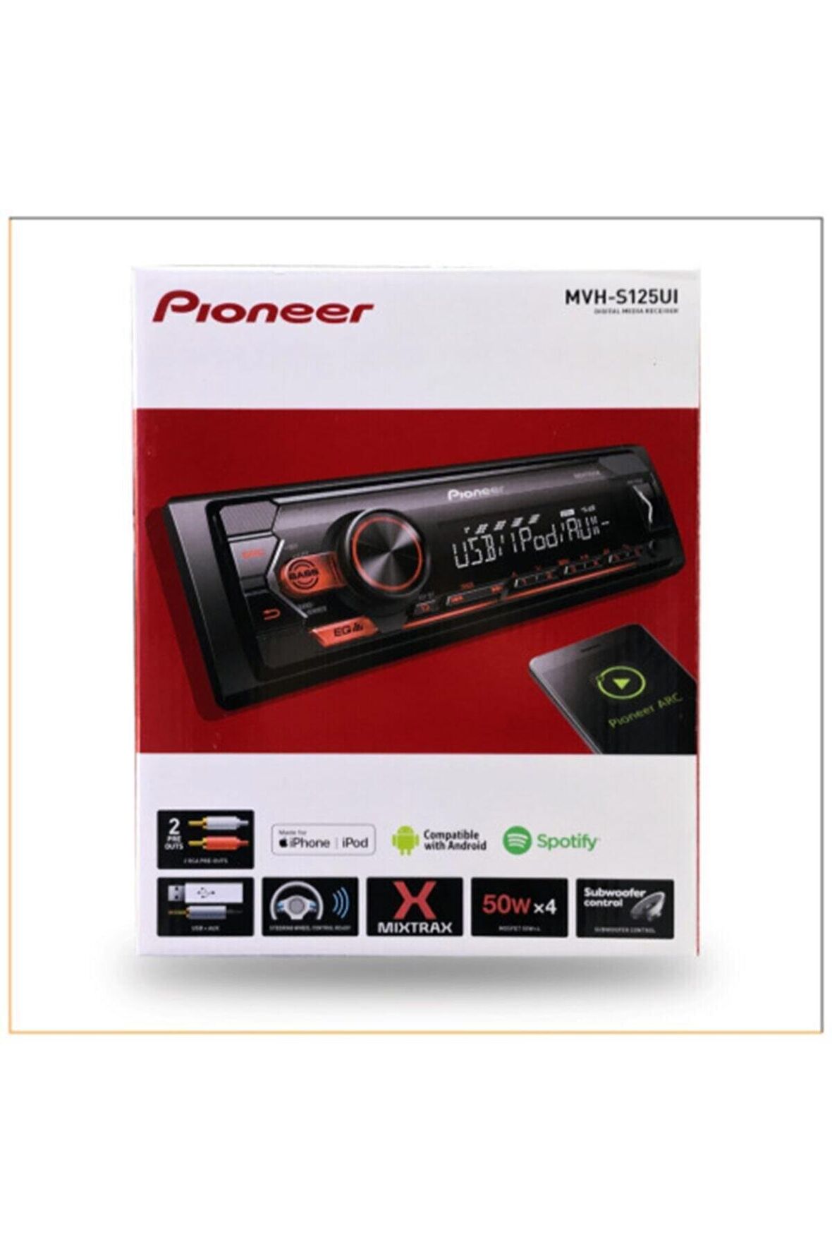 Pioneer MVH-S125UI 4x50 W Oto Teyp