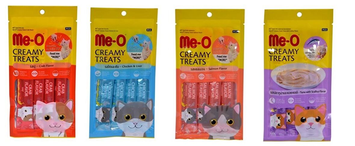 ME-O CREAMY KEDİ ÖDÜL MAMASI 4 FARKLI ÇEŞİT 60GR x 4 PAKET