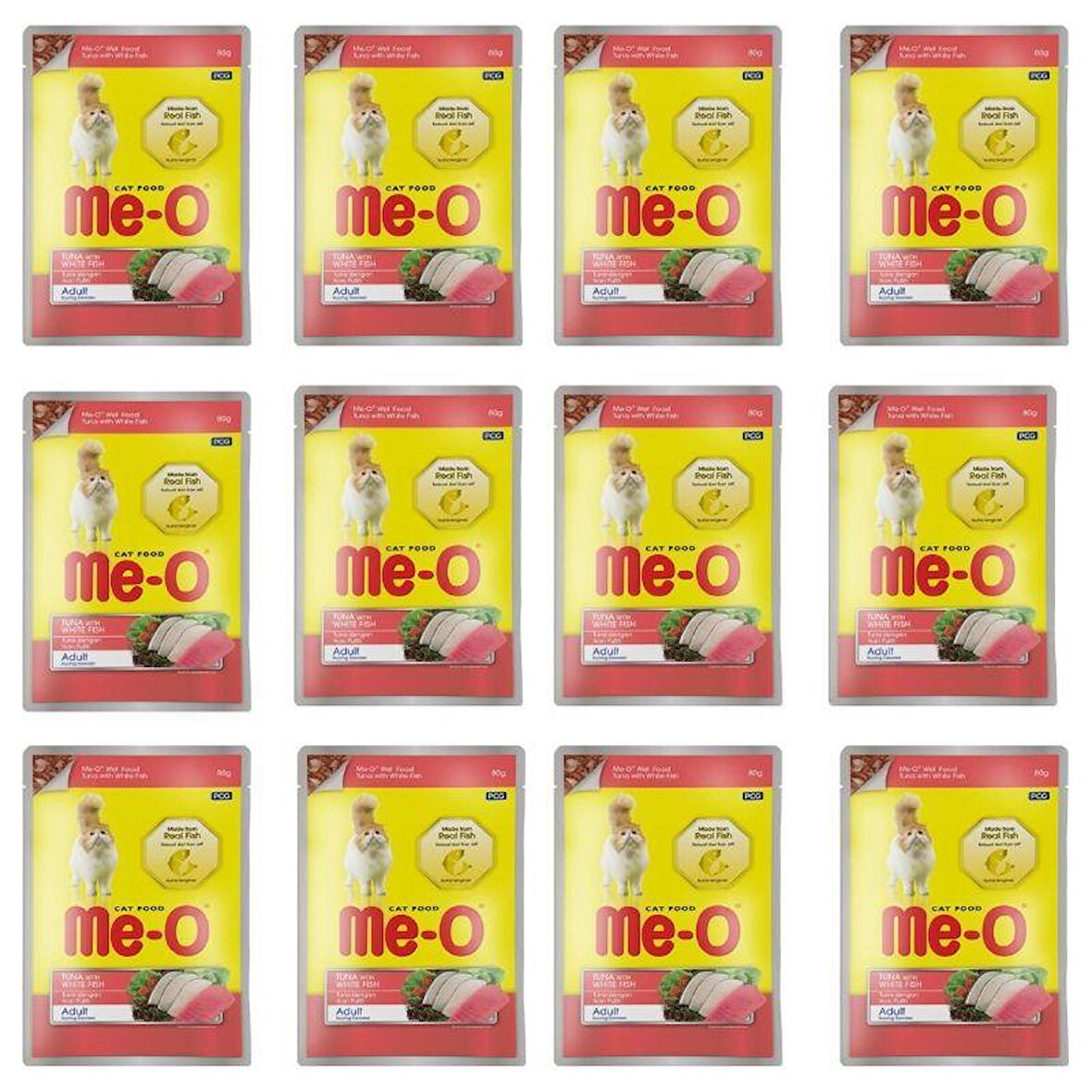 Meo Pouch Jöle İçinde Ton Balıklı Ve Alabalıklı Kedi Konservesi 80 Gr X 12 Adet
