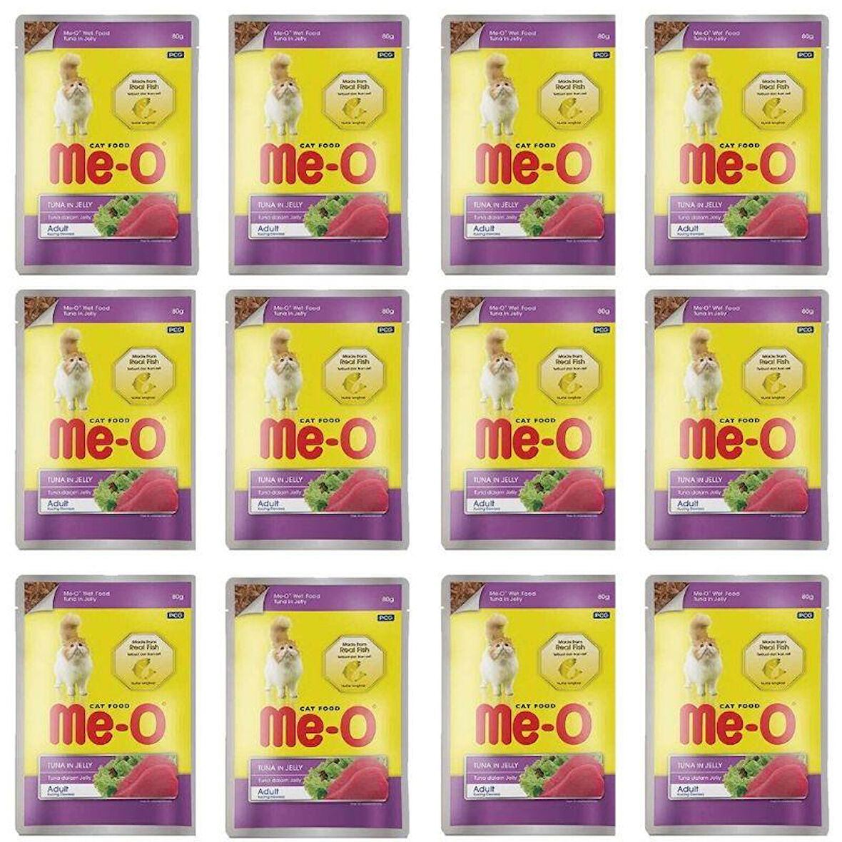 Meo Pouch Adult Ton Balıklı Jöleli Yetişkin Kedi Konservesi 80 Gr X 12 adet
