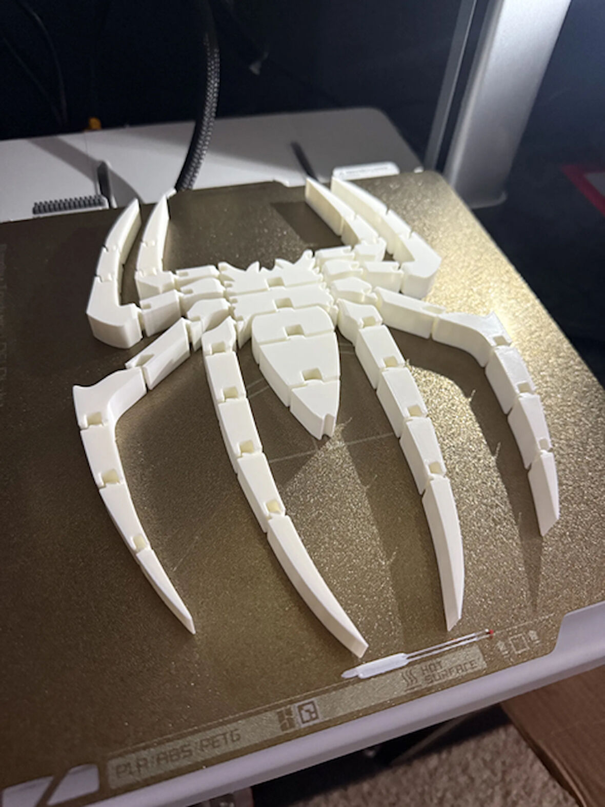 12 CM Ufak  Örümcek PLA Doğal Malzeme Oyuncak Beyaz Renk