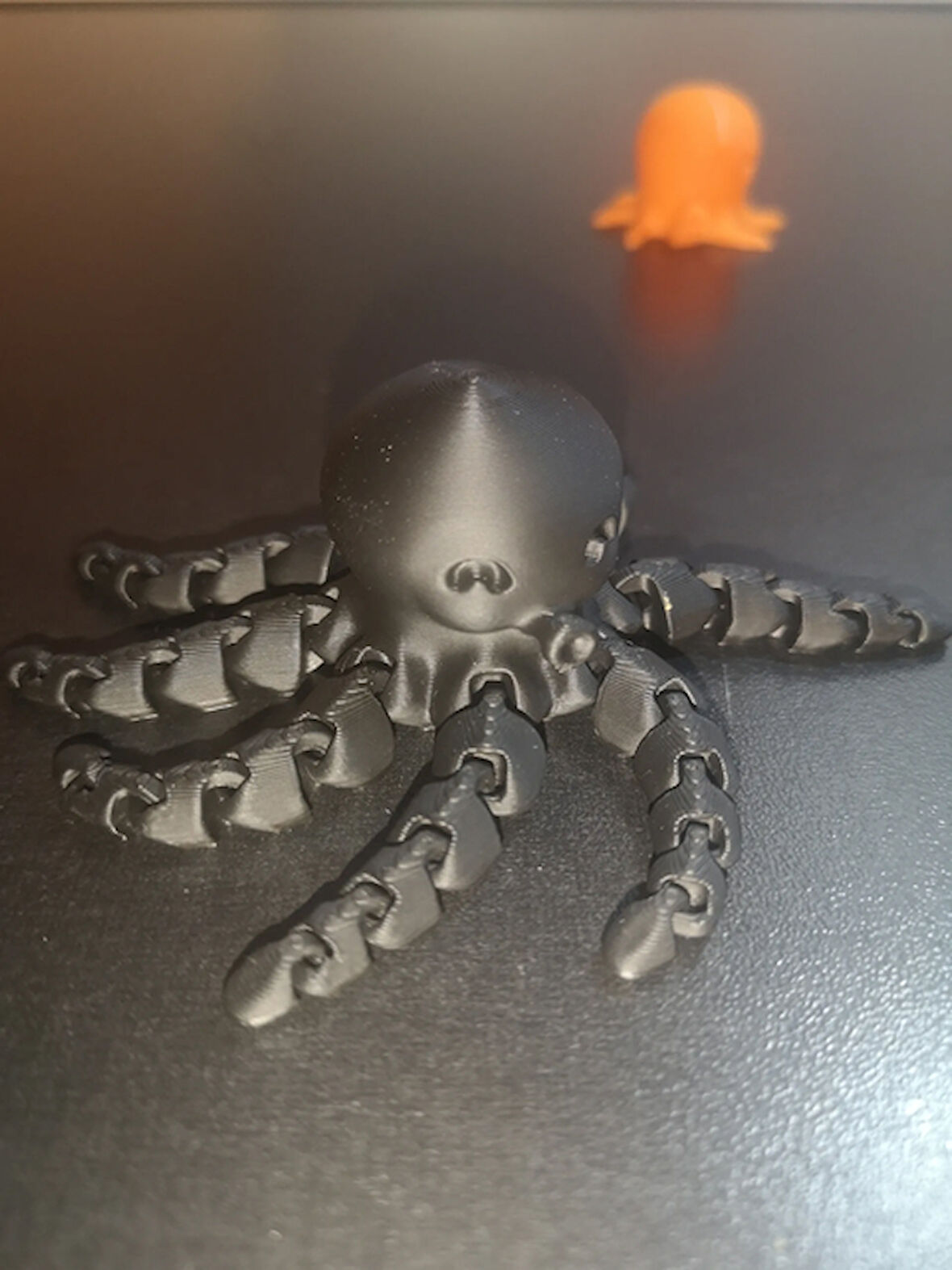 Gri Renk Mini Ahtapot Oyuncak Hareketli PLA Doğal Malzeme 12CM