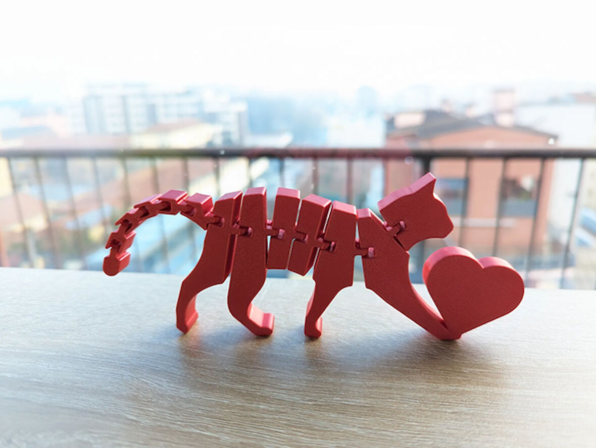 Kırmızı Kedi Oyuncak Hareketli Oyuncak 10 Cm