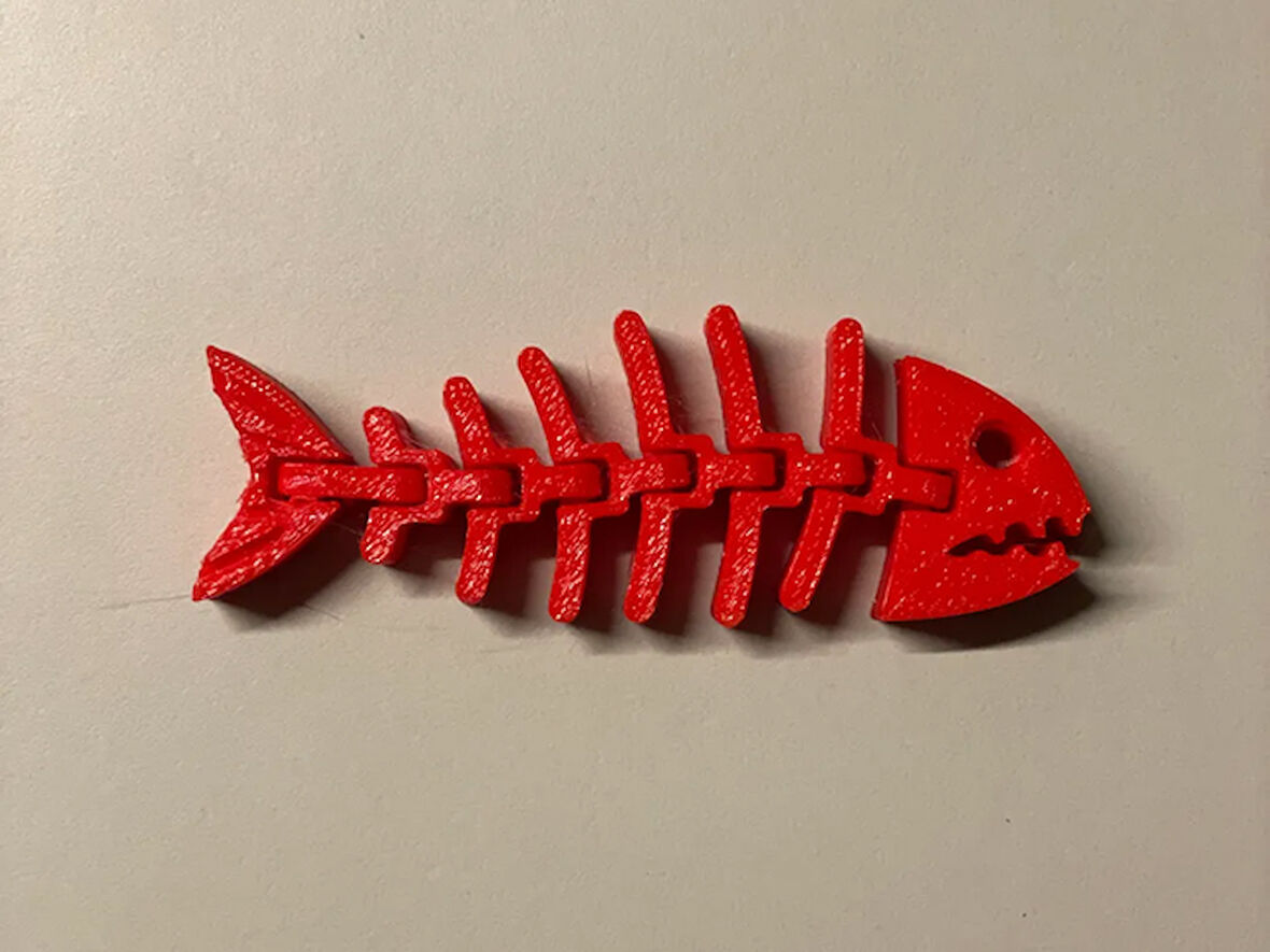 Kırmızı Renk PLA Doğal Malzeme Balık Baskı 12 CM Ufak Oyuncak