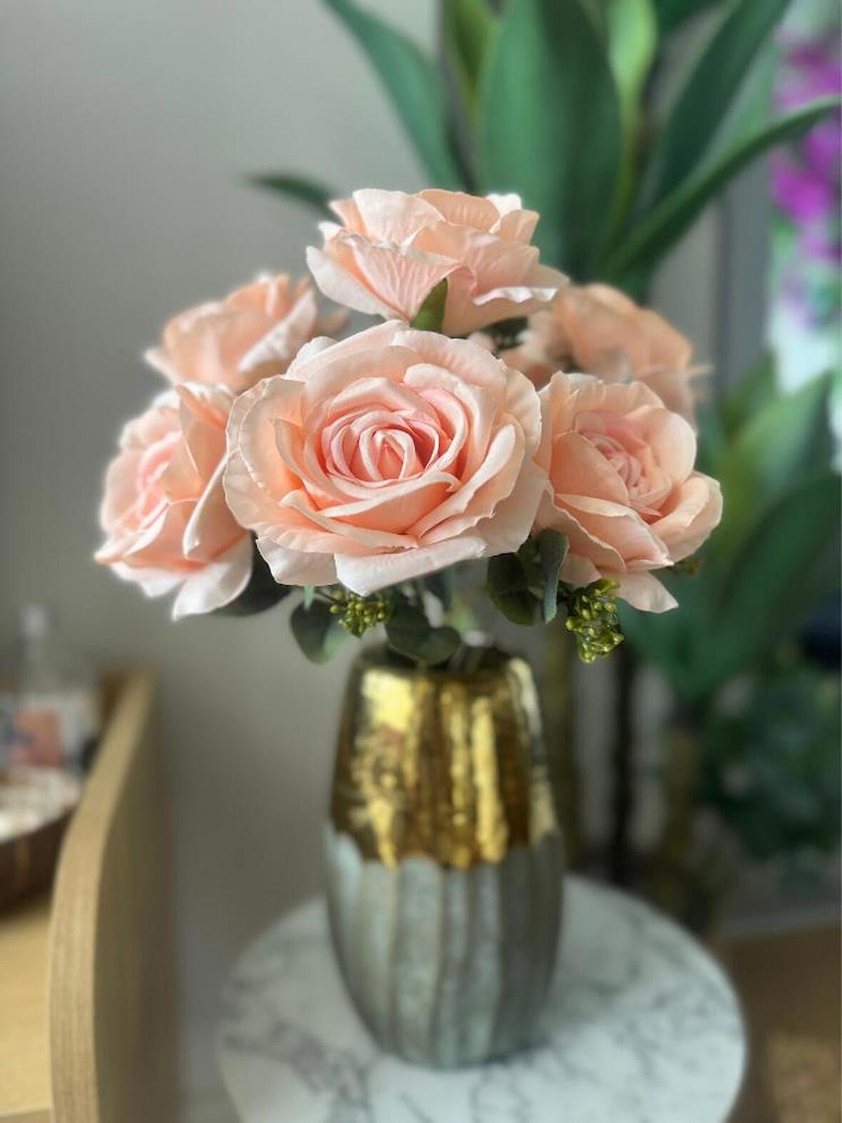 Yapay Çiçek 7li Gül Demeti 40*30cm 1.Kalite Büyükboy YAVRUAĞZI