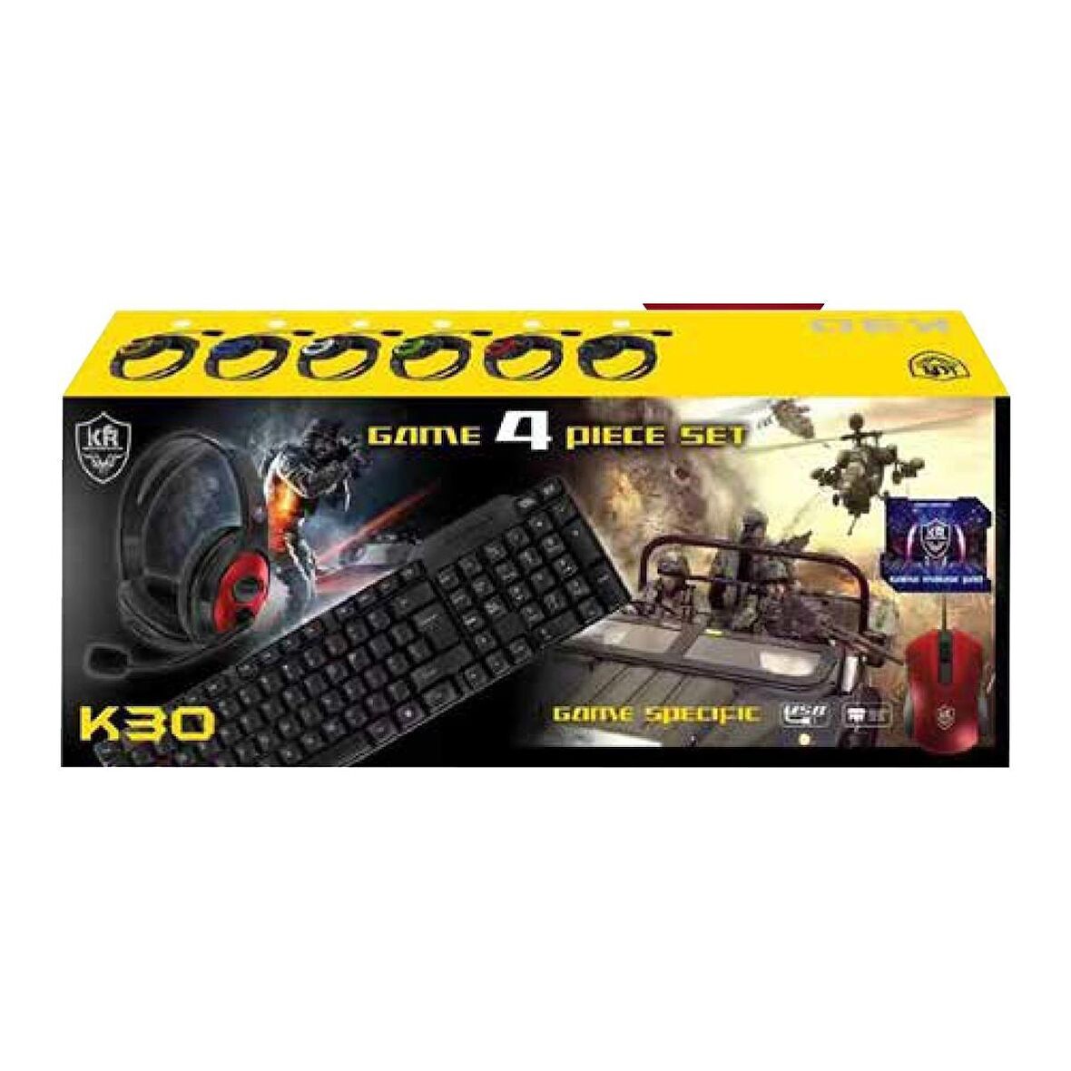 BESTCOM Oyuncu Seti Klavye+Mouse Mouse Pad+Kulaklık Gaming Set K30