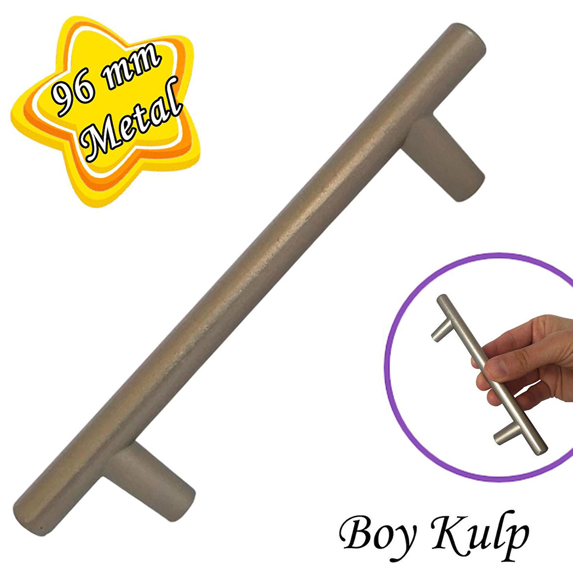 Boy Kulp Saten 96 mm Kulp Mobilya Mutfak Dolabı Çekmece Dolap Kapak Kulpu Kulbu Metal Kulpları