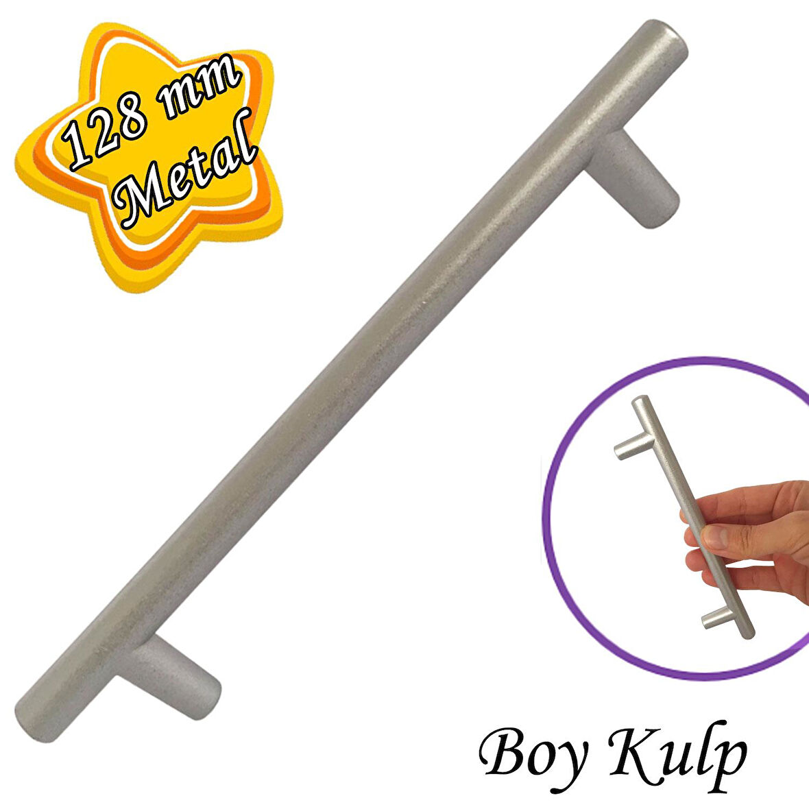 Boy Kulp Mat Krom 128 mm Kulp Mobilya Mutfak Dolabı Çekmece Dolap Kapak Kulpu Kulbu Metal Kulpları