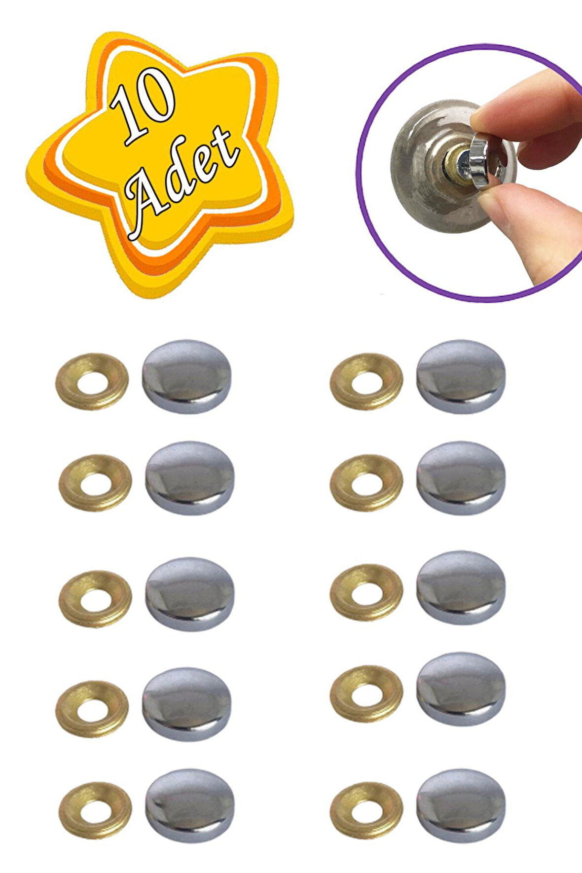 10 Adet Vida Kapatıcı Kapağı 20 Mm Metal Vida Tapası Tıpası Dekoratif Vida Gizleyici Krom