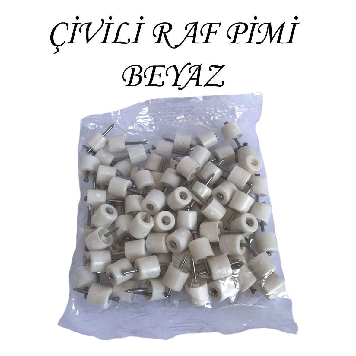 Çivili Raf Pimi Duvar Dolap Mobilya Pimi Sert Plastik Raf Tutucu Beyaz 100 Adet Tekli (1 PAKET)