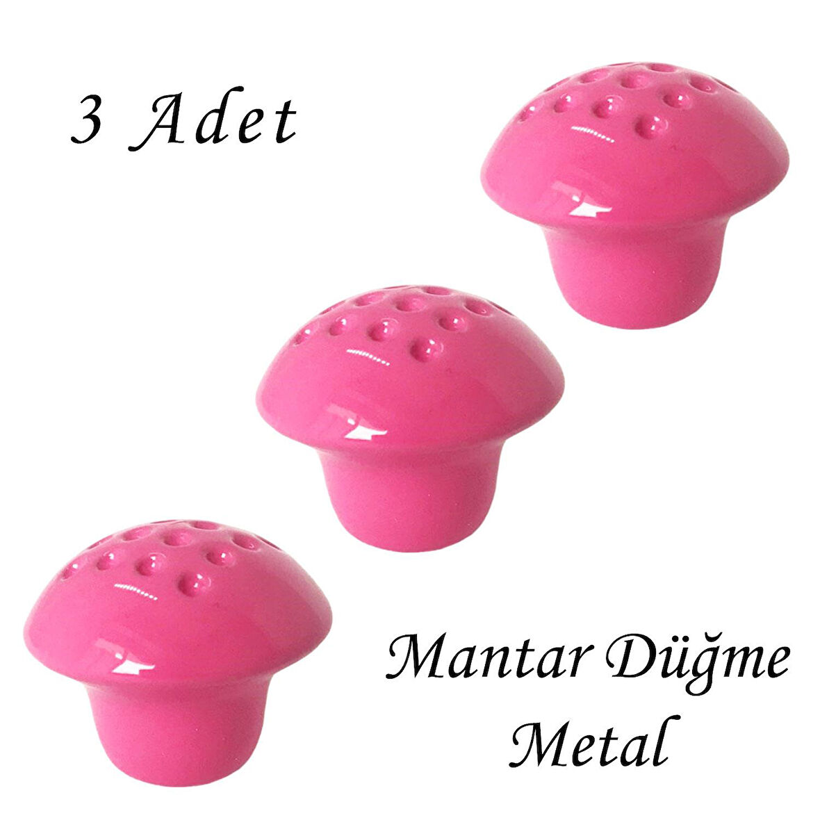 3 Adet Pembe Noktalı Mantar Düğme Kulp Çocuk Bebek Mobilya Çekmece Dolap Kapak Kulbu Metal Kulp Aksesuarları Vidalı