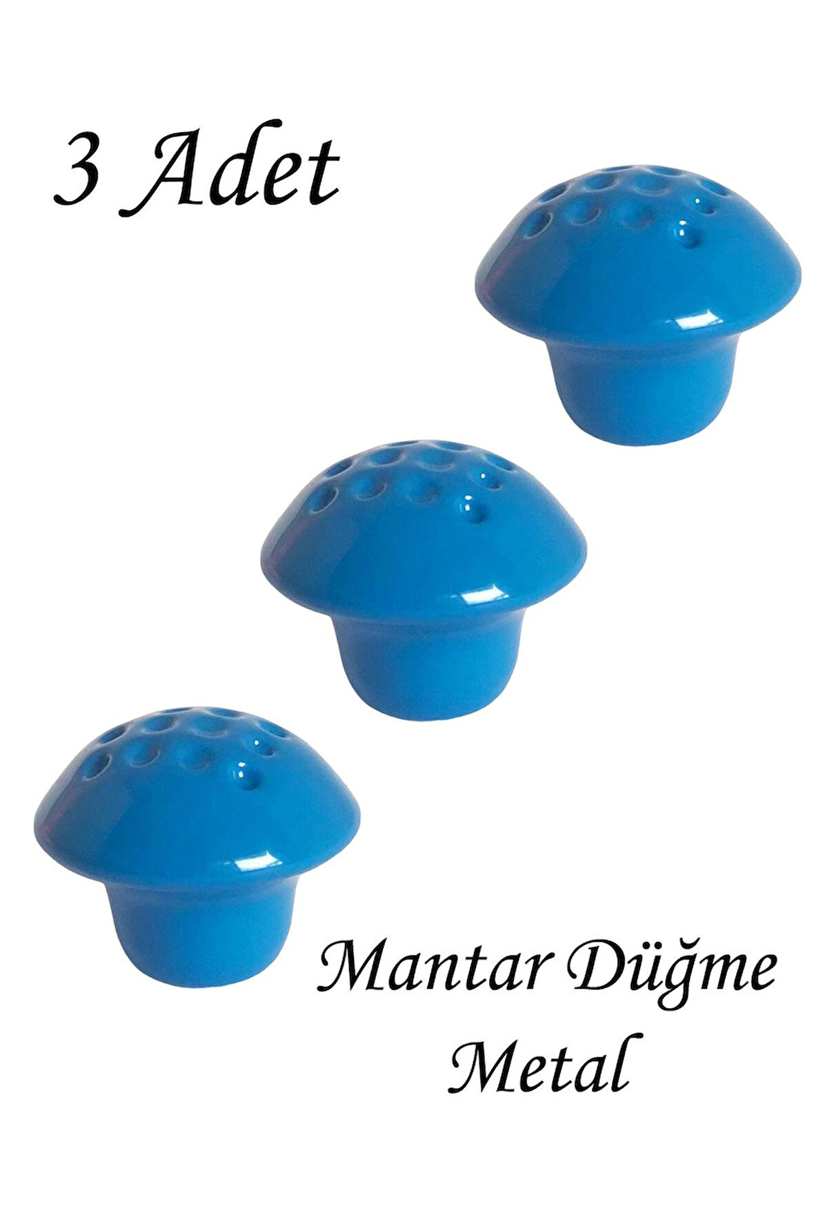 3 Adet Mavi Noktalı Mantar Düğme Kulp Çocuk Bebek Mobilya Çekmece Dolap Kapak Kulbu Metal Kulp Aksesuarları Vidalı
