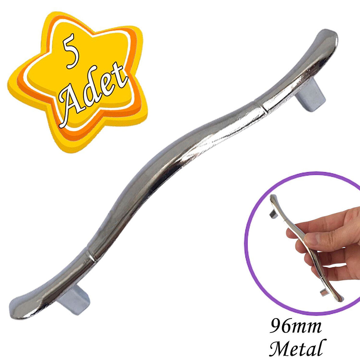 Ördek kulp Krom 96 mm Kulp Mobilya Mutfak Dolabı Çekmece Dolap Kapak Kulpu Kulbu Metal Kulp(5 Adet)