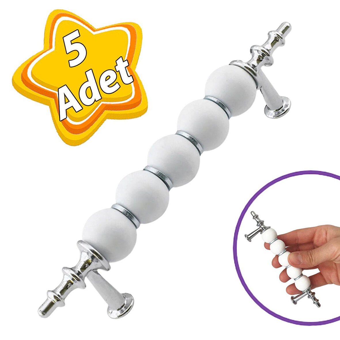 5 Adet İnci Kulp 96 mm Krom Mutfak Kulpu Çekmece Dolap Kapak Kulbu Metal Mobilya Dolabı Kulpları 