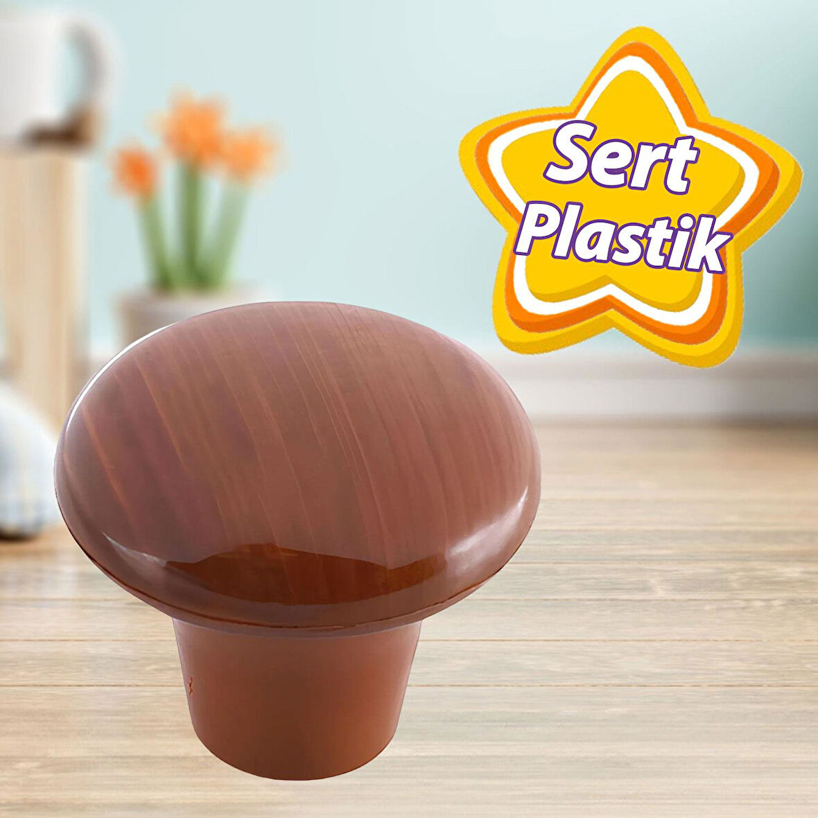 Sert Plastik Mantar Düğme Kulp Ceviz Dolap Mobilya Mutfak Dolabı Çekmece Kapak Kulpu Kulbu 