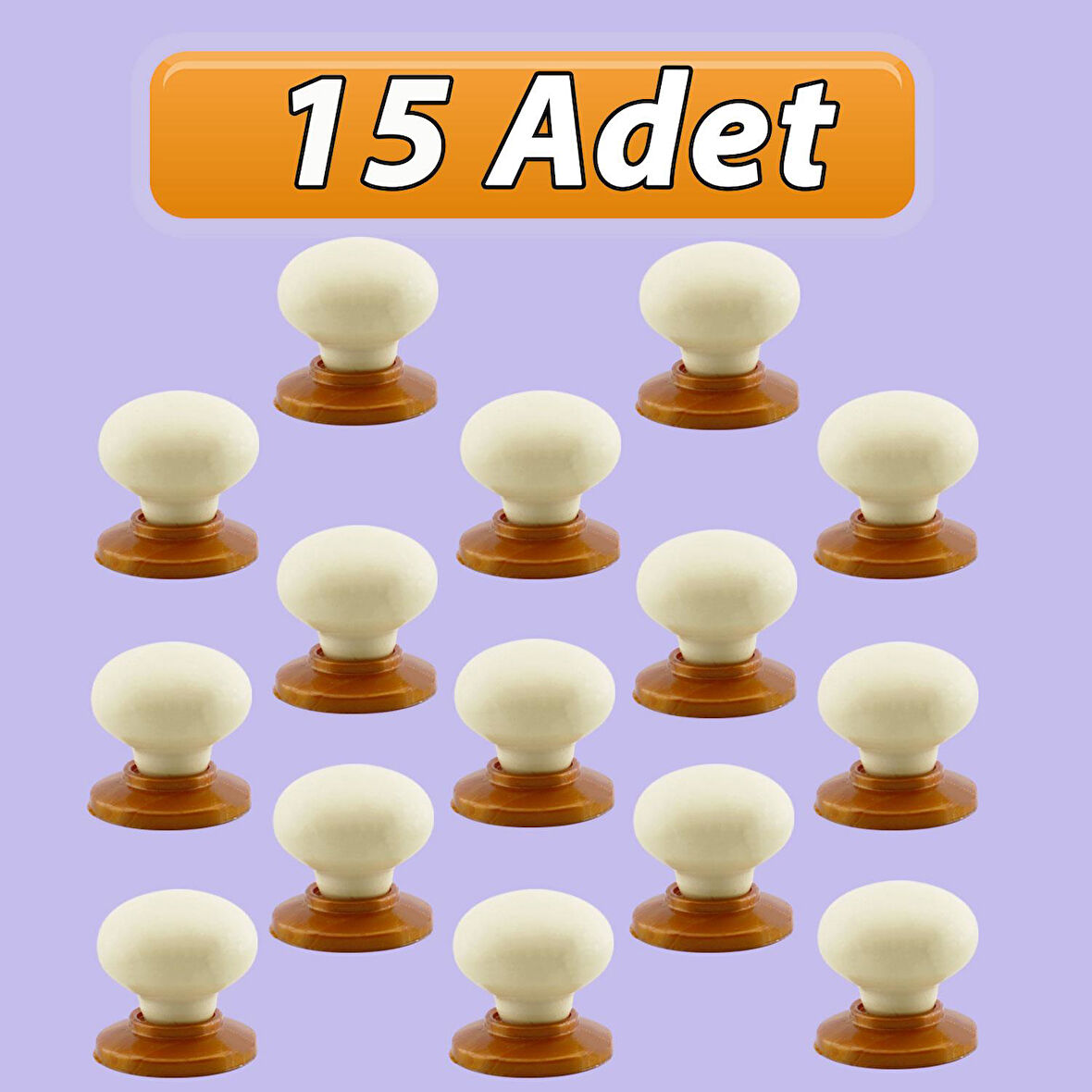 15 Adet Kamelya Kulp Krem Polimer Düğme Kulp Bakır Tablalı Mobilya Mutfak Dolabı Çekmece Kulbu Kulpları