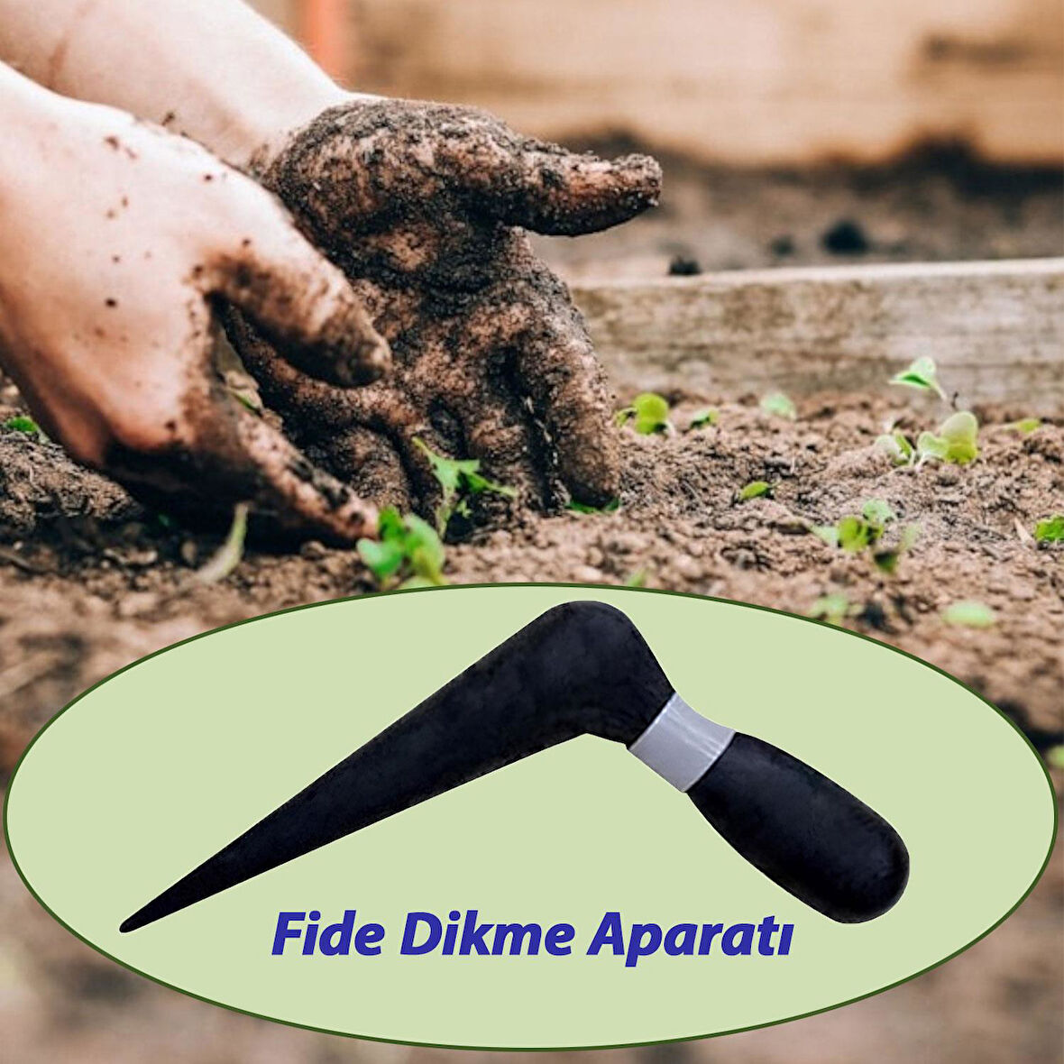 Fide Fidan Dikme Aparatı Dökme Plastik Sivriç Toprak Delme Ekim Aleti 18 cm