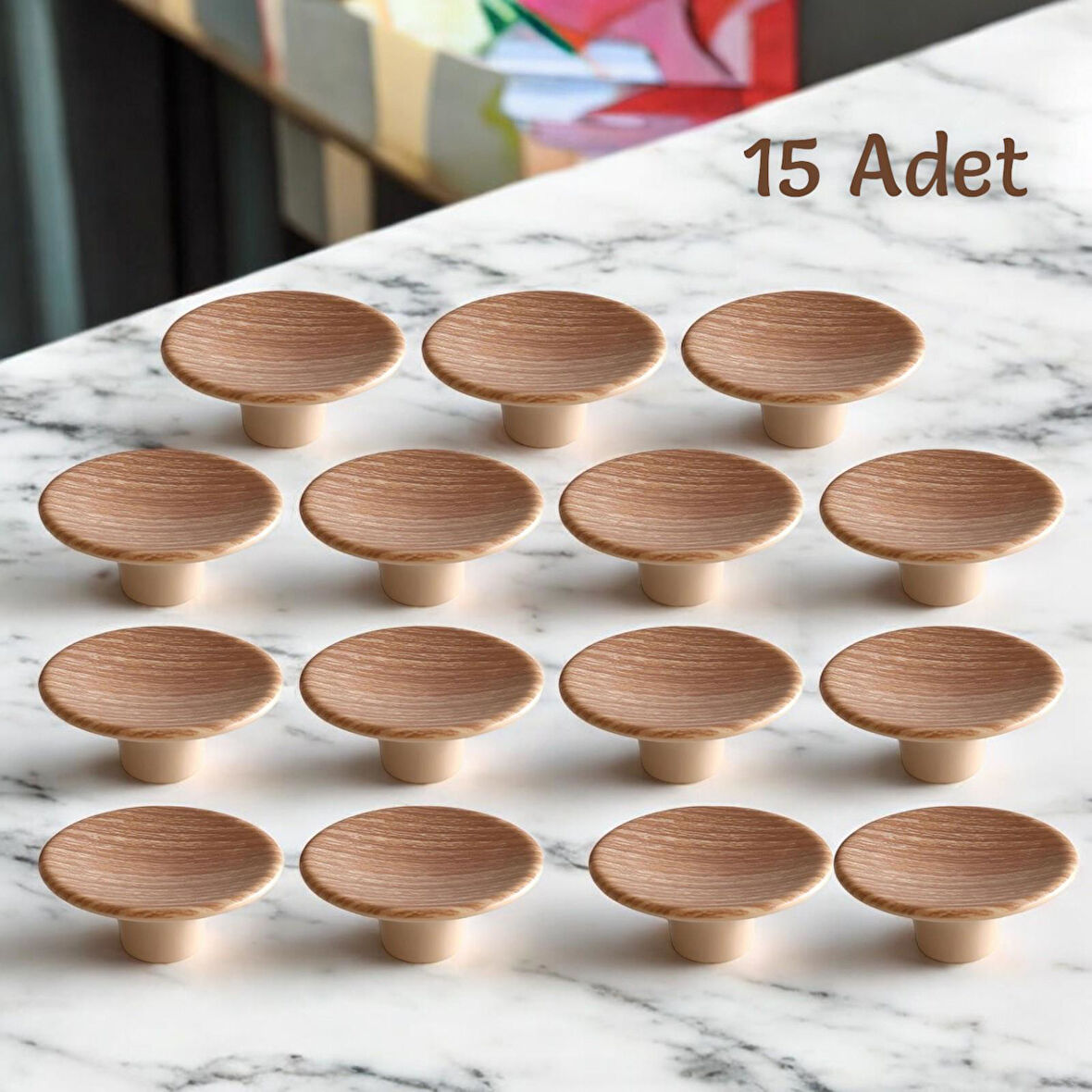 15 Adet Bohem Plastik Çanak Kulp Ceviz Düğme Mobilya Mutfak Dolap Dolabı Çekmece Kulbu Kulpları