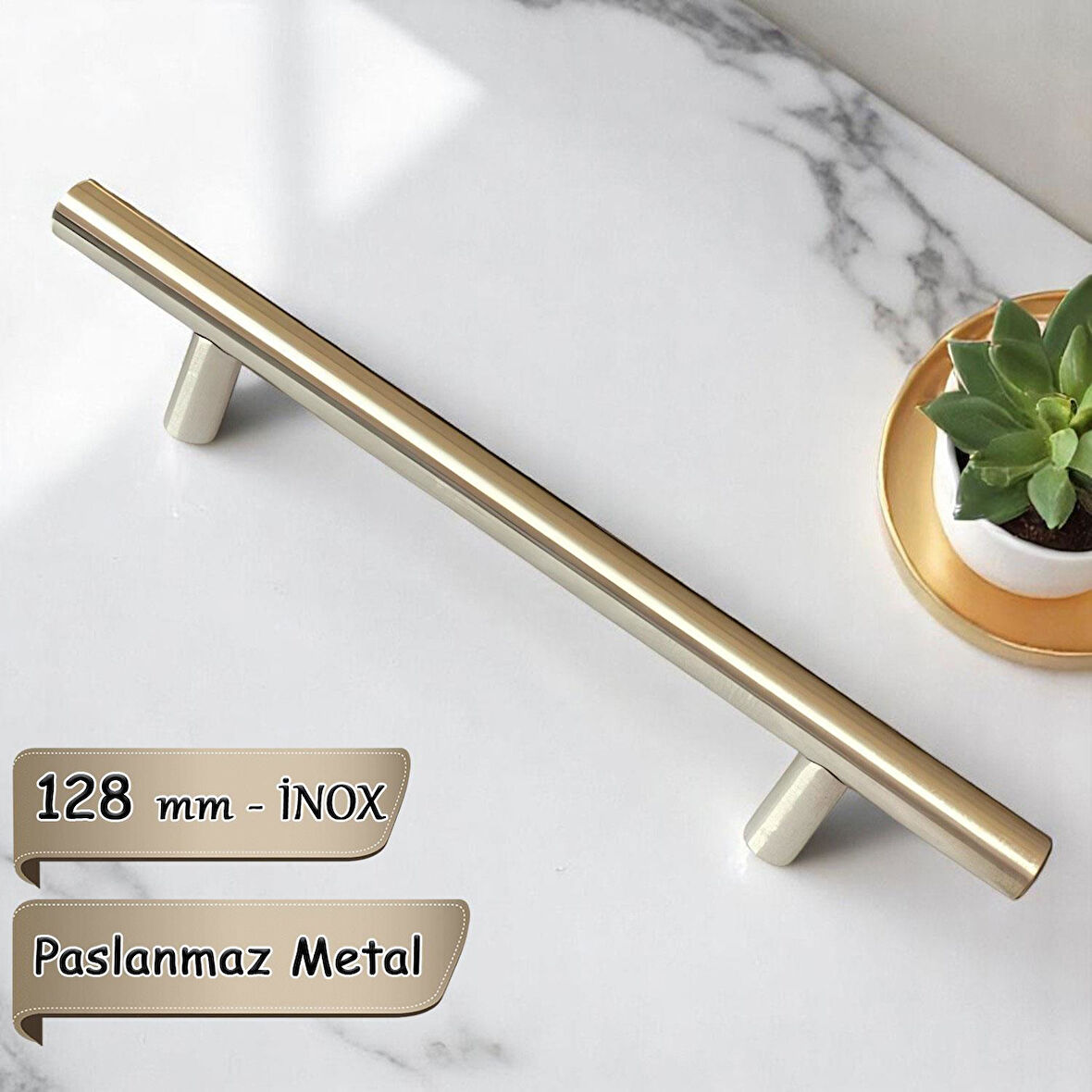 Boy Kulp İnox 128 mm Kulp Mobilya Mutfak Dolabı Çekmece Dolap Kapak Kulpu Kulbu Metal Kulpları