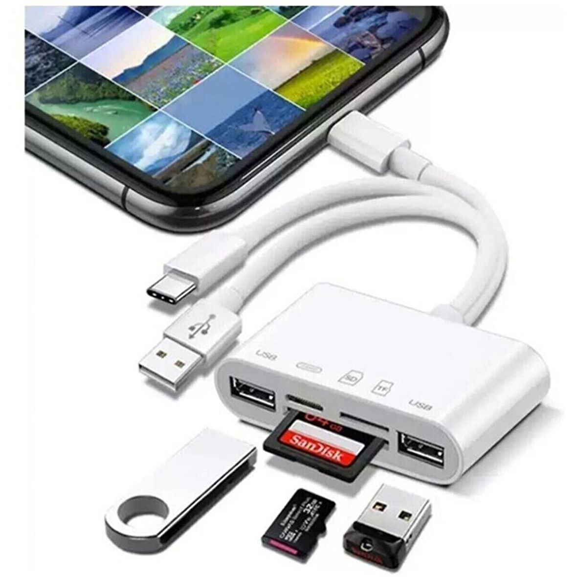 NK1032 NK1032 Pro USB+Tip-C+ligtning=>USB+SD/TF ad