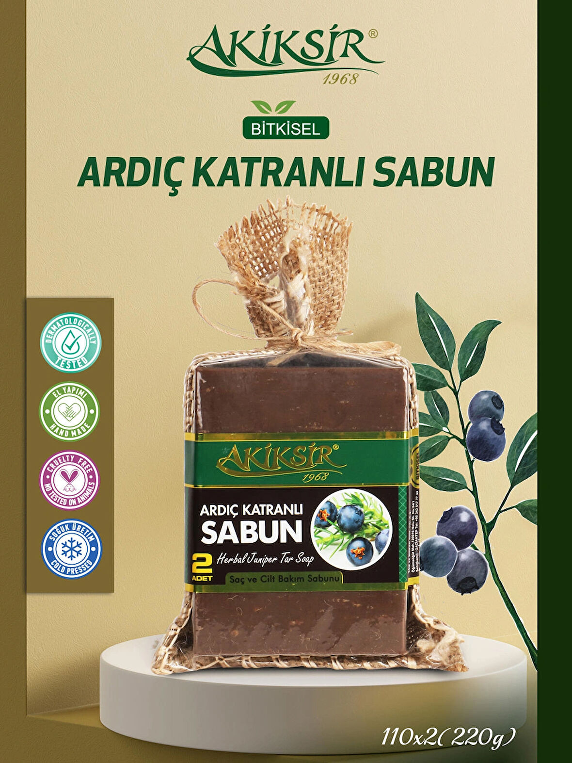 Ardıç Katranlı Sabun – 2 Adet – 2x110g