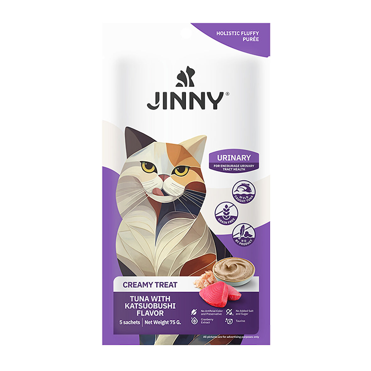 Jinny Ton Balıklı Urinary Destekleyici Creamy Kedi Ödükü 5x15 Gr
