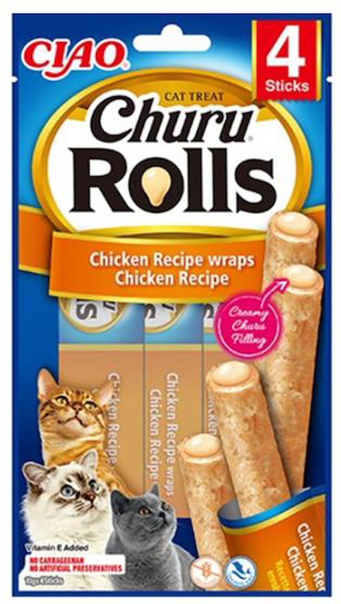 Ciao Churu Rolls Tavuk Sargılı Kedi Ödül Maması 4x10 Gr