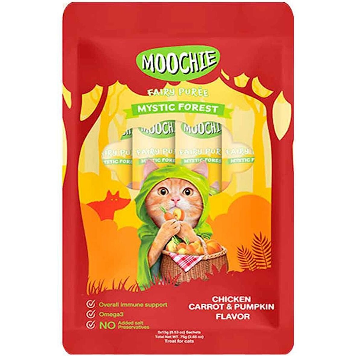 Moochie Sıvı Kedi Ödülü Tavuk-Havuç-Balkabağı 5x15 Gr