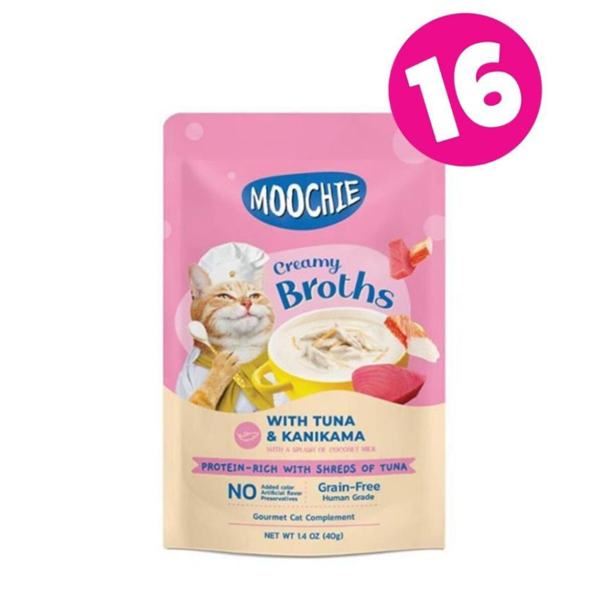 MOOCHIE Ton Balıklı ve Kanikamalı Kedi Çorbası 40gr X 16 ADET