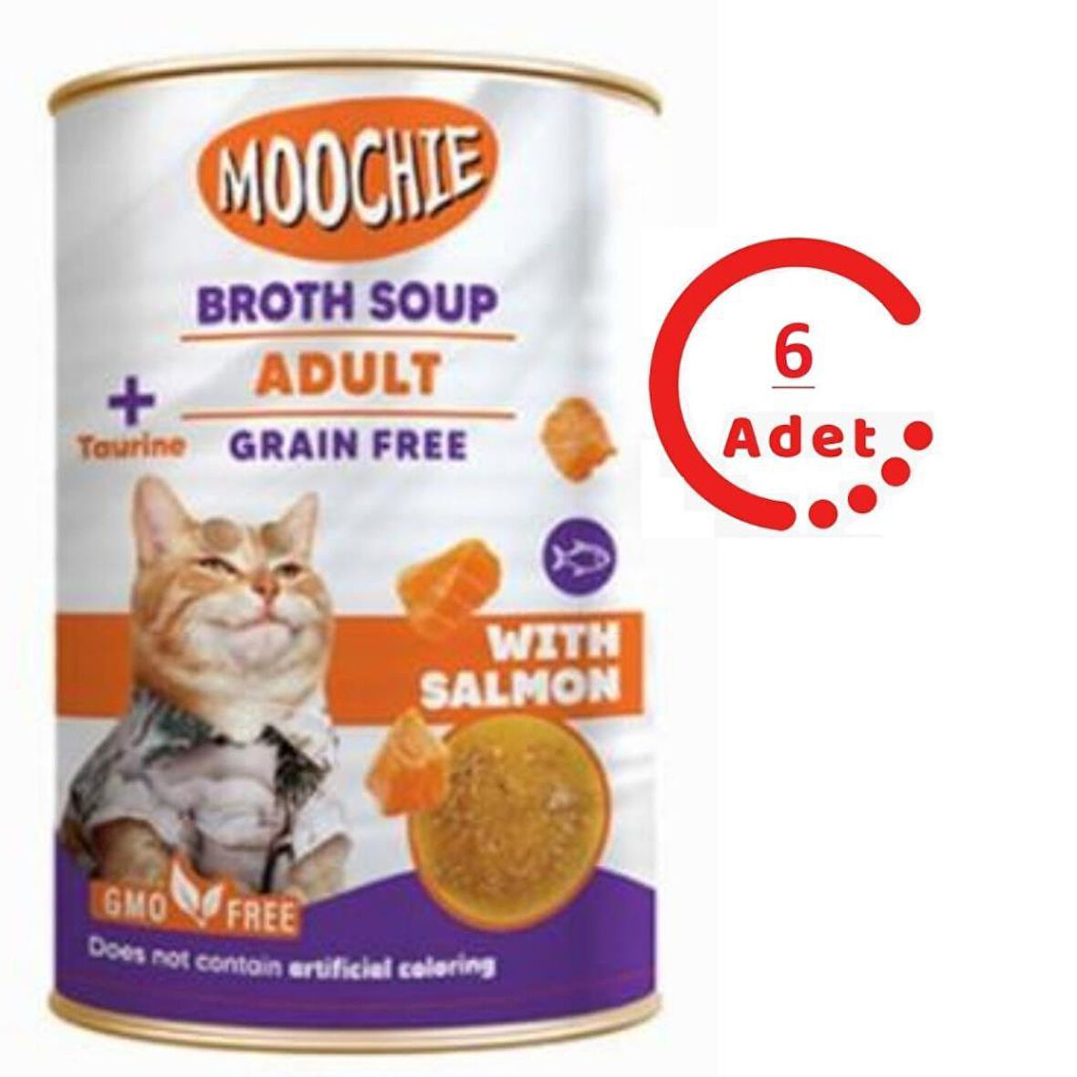 Moochie Somon Balıklı Yetişkin Kedi Çorbası 135 ML x 6 Adet