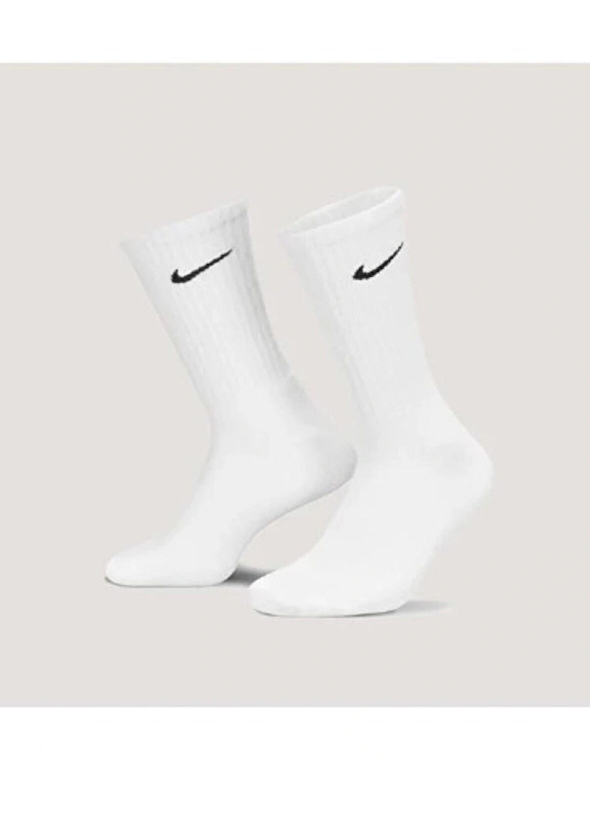 Nike Unisex Cushioned Sx5172-100 Crew X6  Uzun Çorap 42/46 - Beyaz - Standart