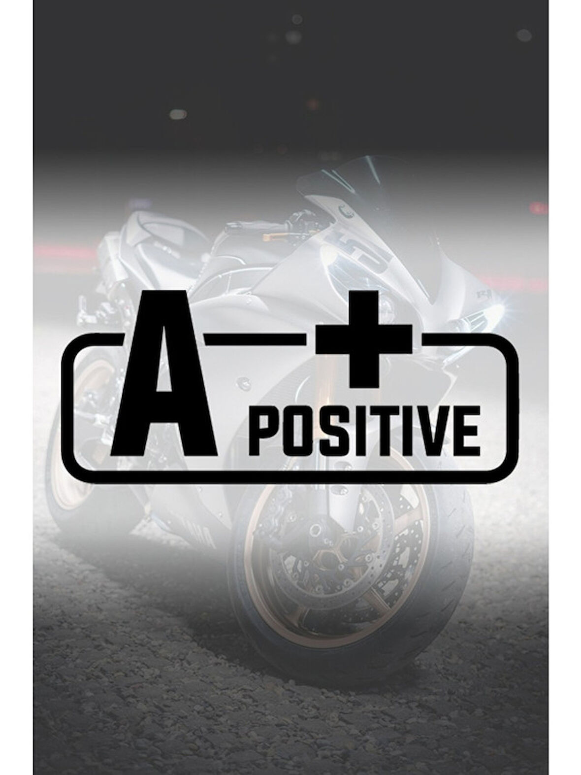 A+ Pozitif Kan Grubu Sticker Sİyah Renk 14Cm