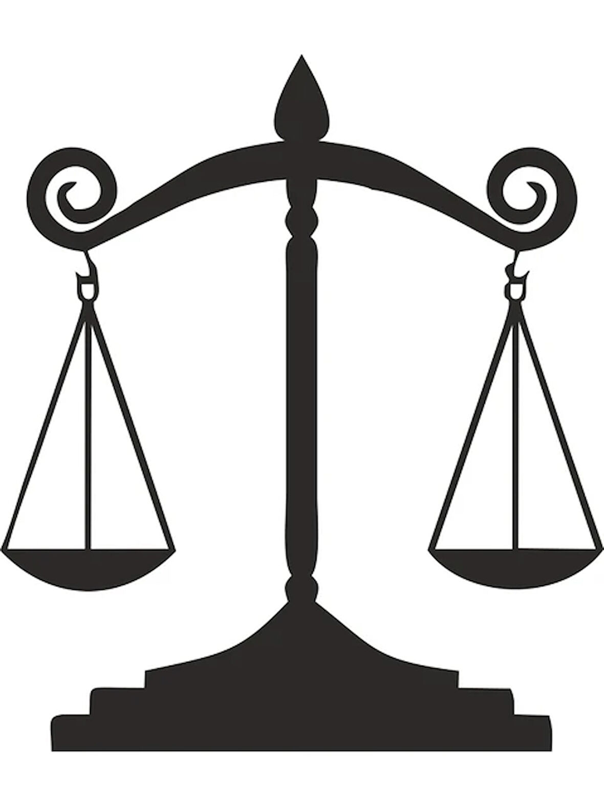 Adalet Terazi Sticker 20 CM Siyah Renk