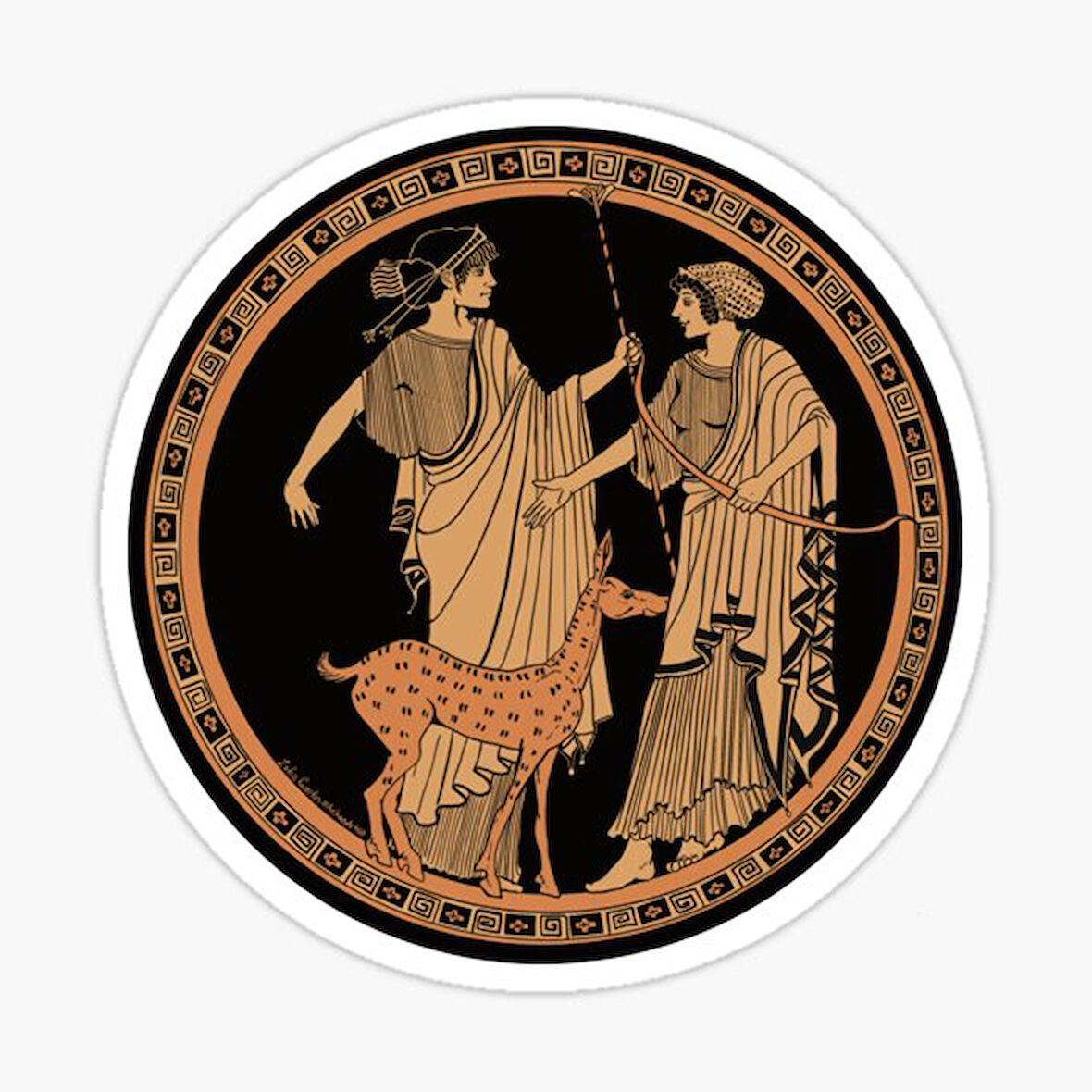 Apollo and Artemis Sticker 18 CM Etiket Sticker Yapıştırma