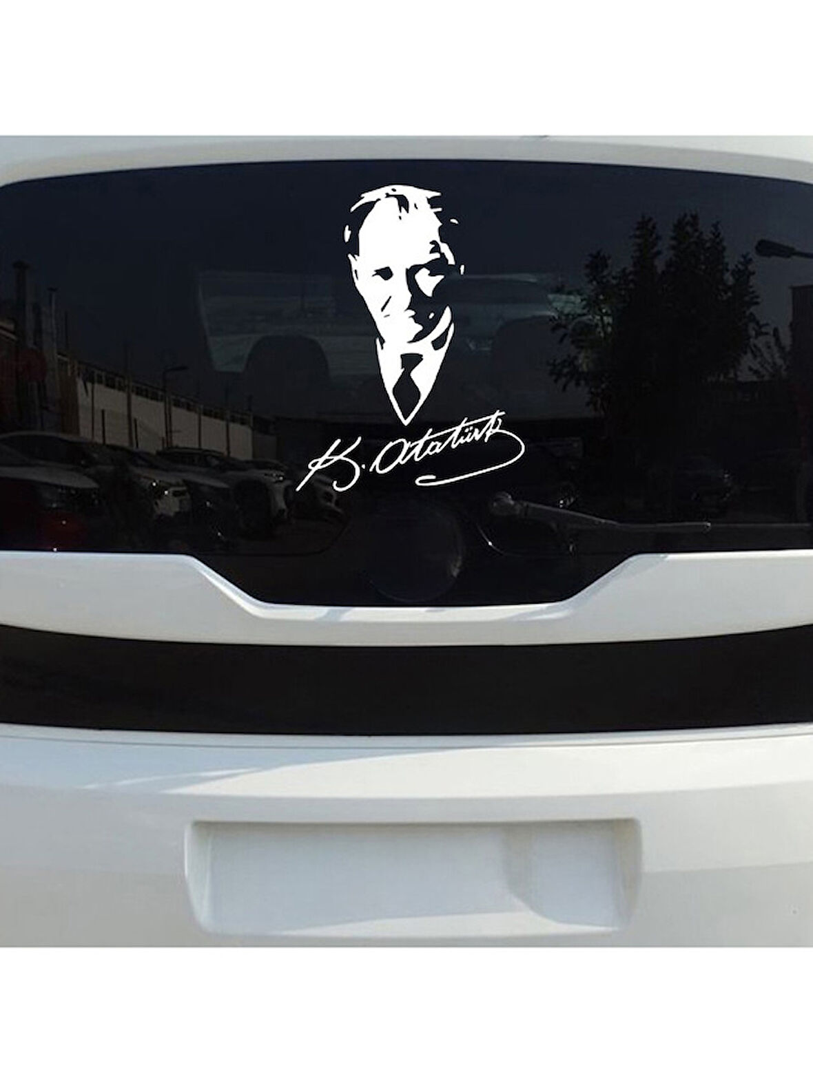 Atatürk İmza Arka Cam Sticker 30Cm