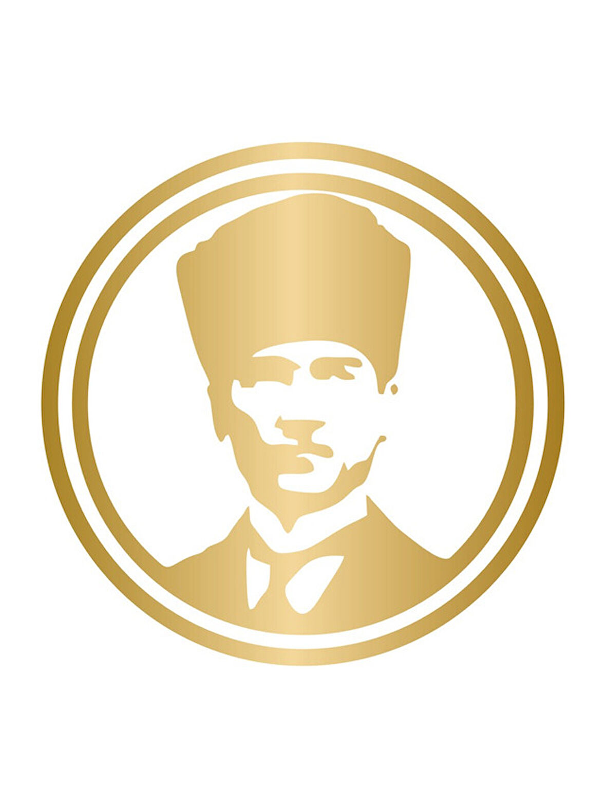 Atatürk Mustafa Kemal Siüet Araba Oto Gold Renk 18CM