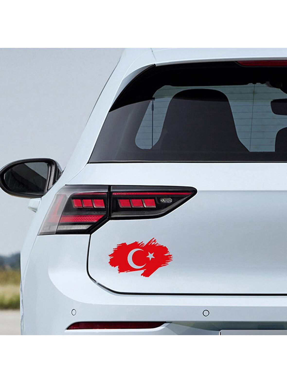 Ay Yıldız Türk Bayrağı Oto Motorsiklet  Araba Sticker Kırmızı 18CM