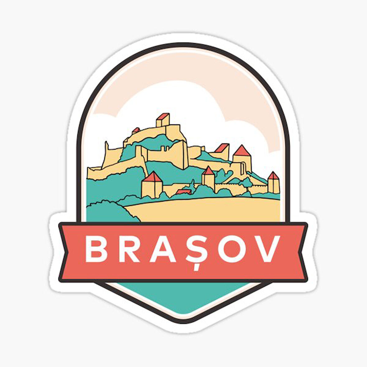 Brasov – Romania Romanya Sticker Etiket 18CM