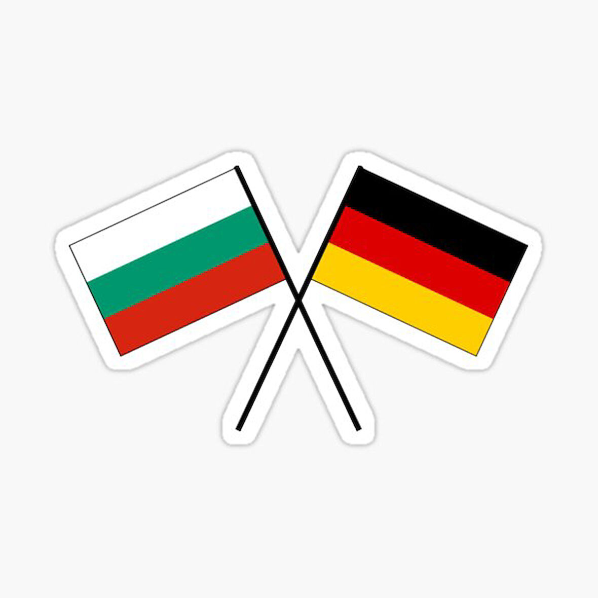 Bulgaristan Almanya bayrağı çapraz Abyrak Araba oto Etiket 17CM