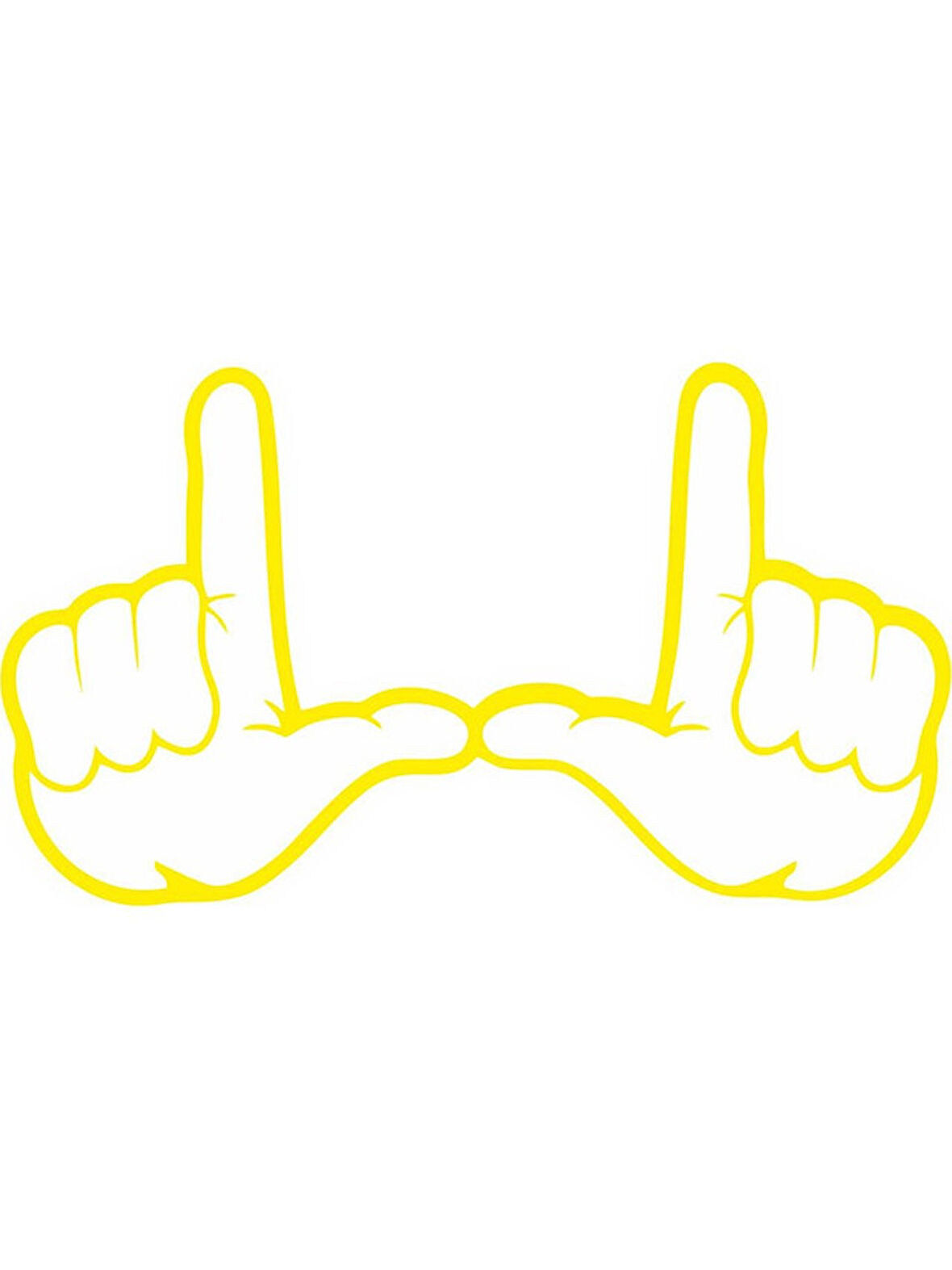 El İşareti İşaret Sticker Sarı Renk 23CM