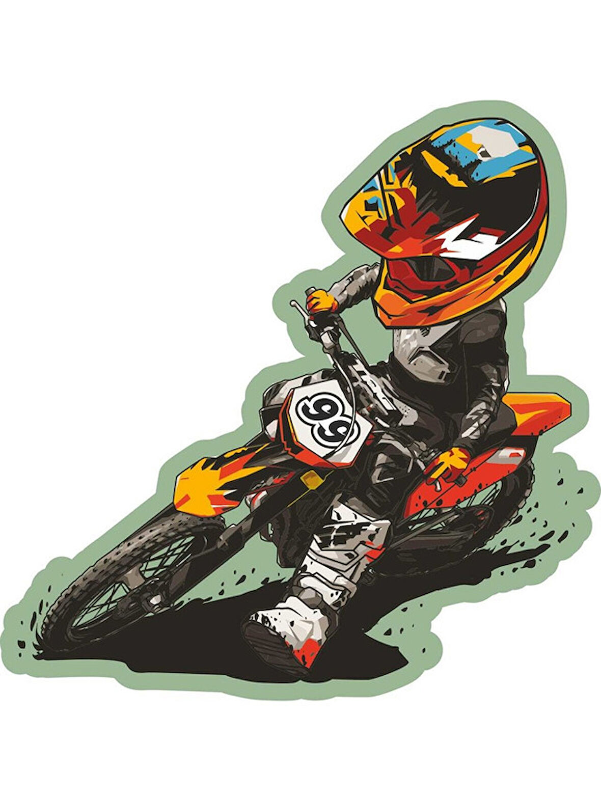 Motocross  Motosiklet Sticker 2 Adet 14CM