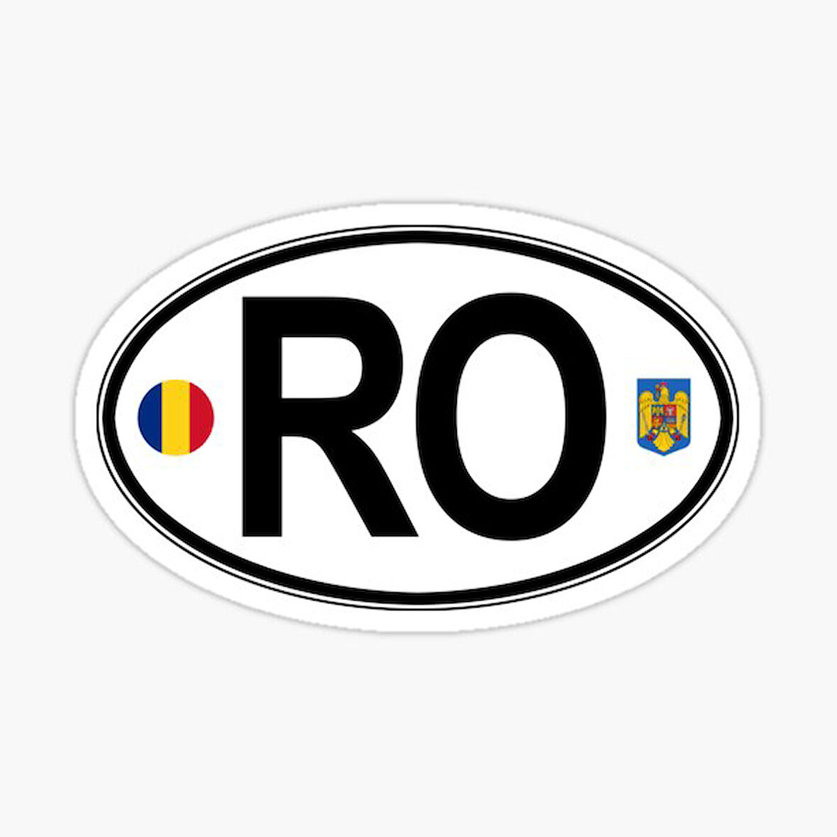 Romania Romanya Oval Countr Decal Sticker Yapıştırma 13CM