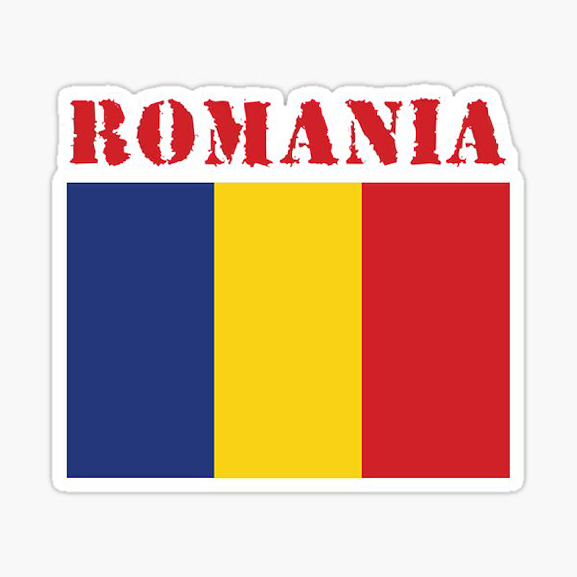 Romanya Bayrak Çıkartması Araba Leptop Duvar Sticker 19Cm