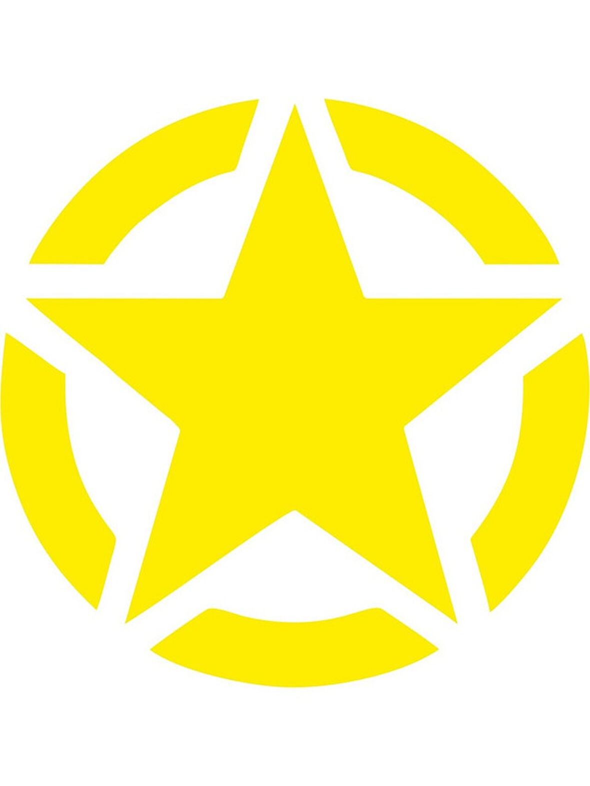 Sarı Askeri Yıldız 22CM Araba Sticker