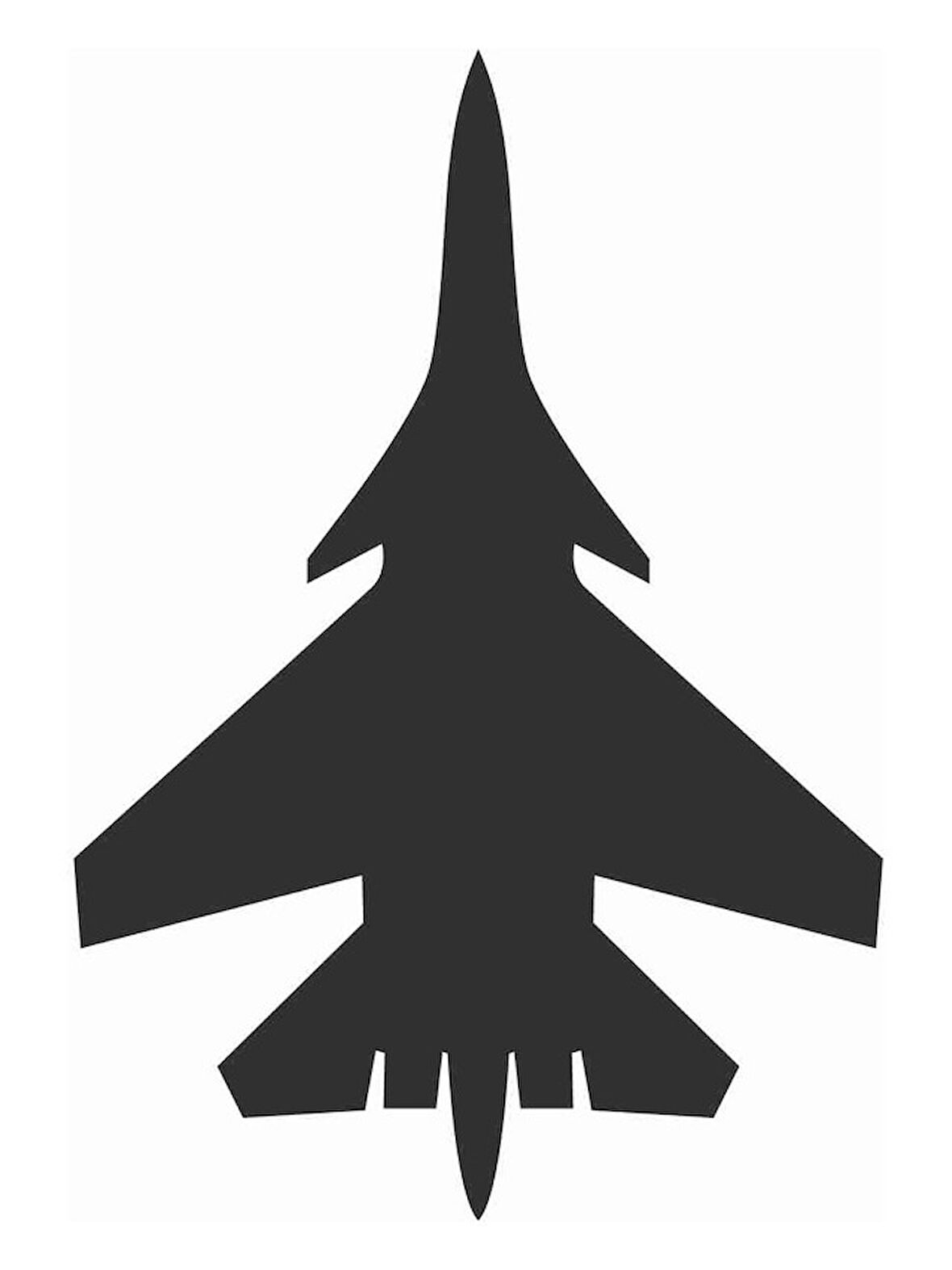 Siyah Uçak Silüet Sticker 19 CM Siyah Renk Araba Sticker