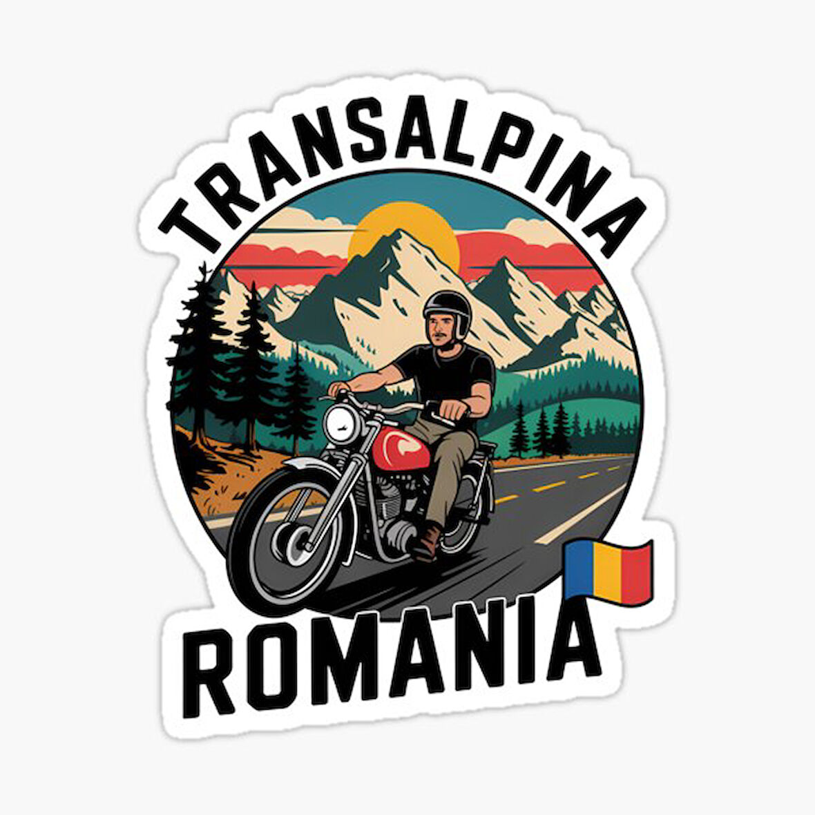 Transalpina Romania Retro Etiket Sticker yapıştırma 19CM