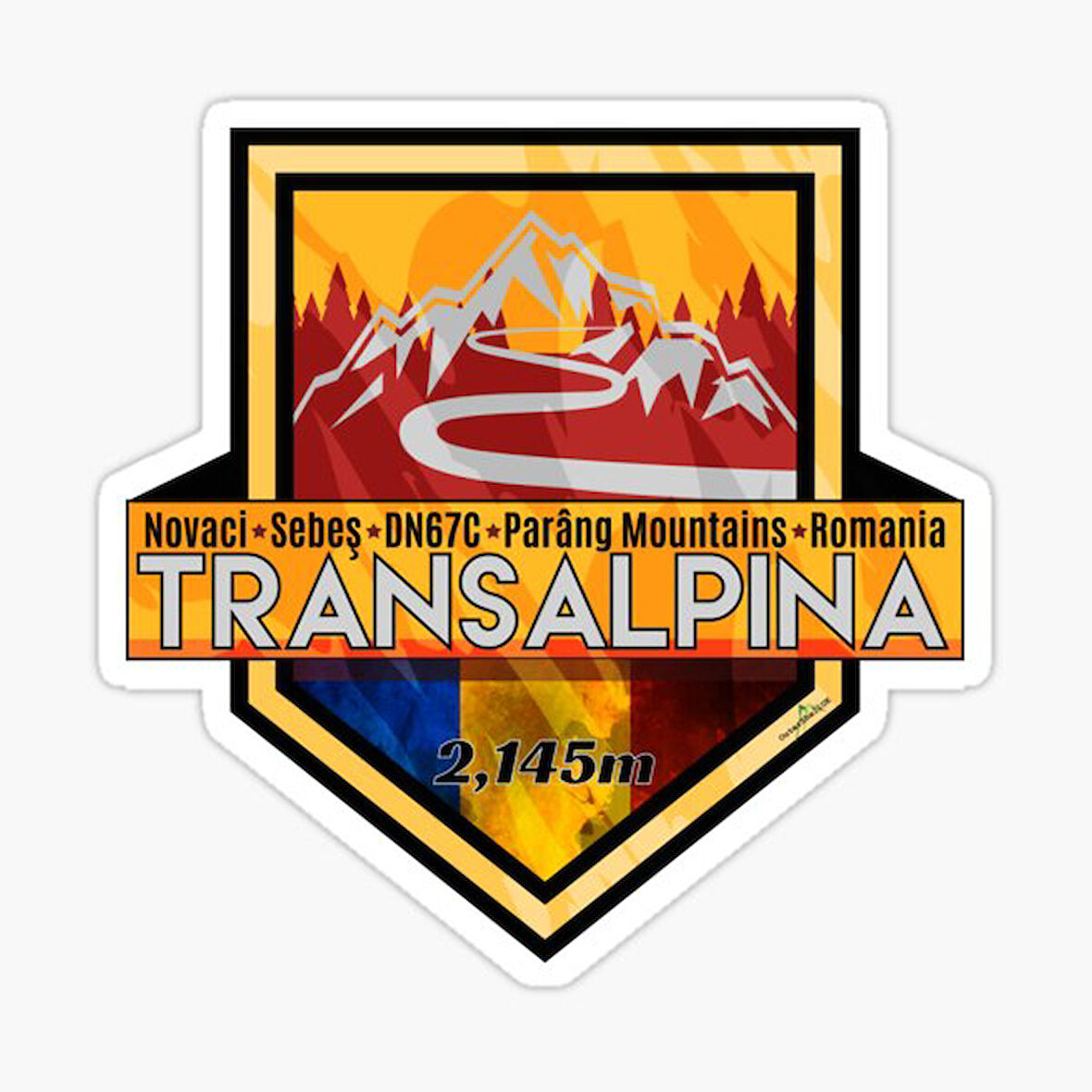Transalpina Romania Sticker 19CM Etiket Yapıştırma