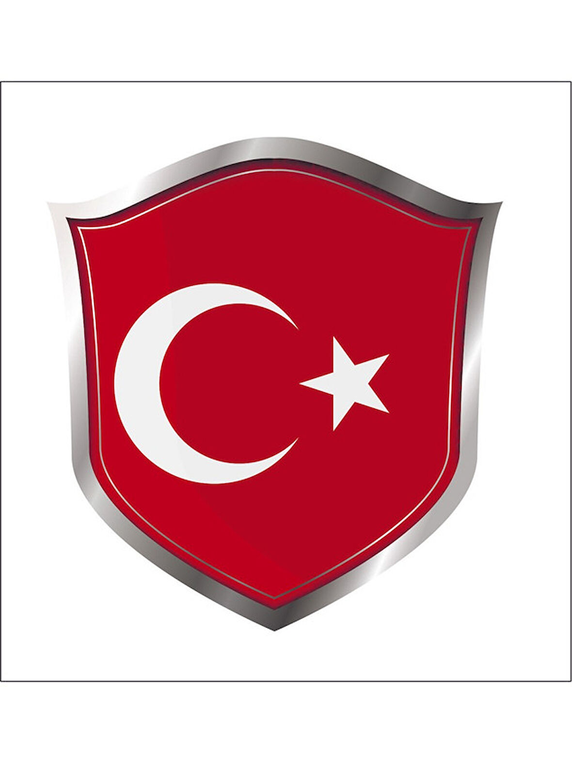 Türk Bayrağı Ay Yıldız Sticker 2 Adet 13 cm