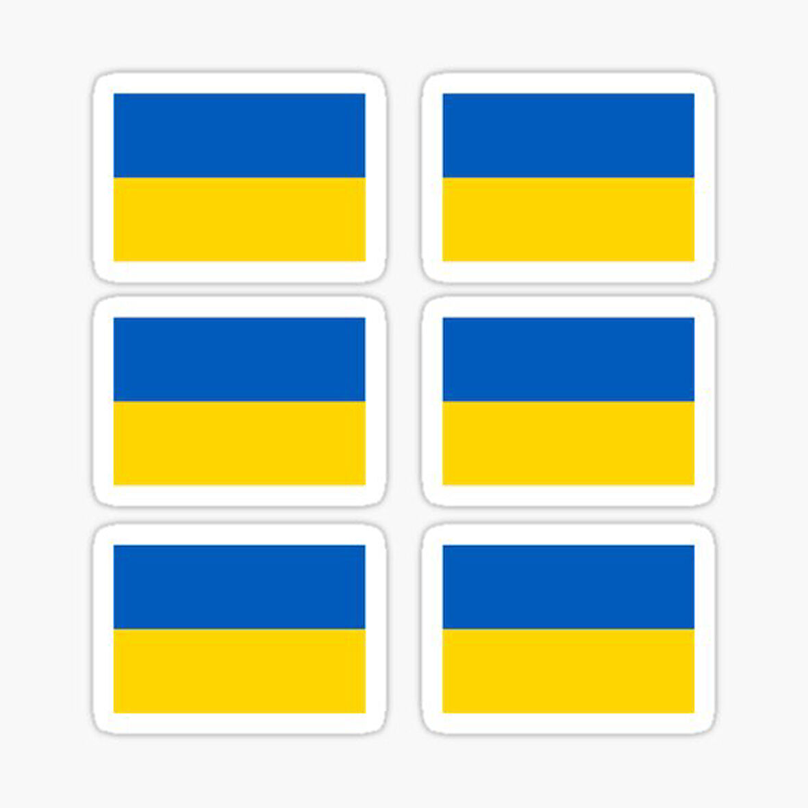 Ukrayna Ukraine 6 Adet 5 Cm Minik bayrak Sticker Yapıştırma