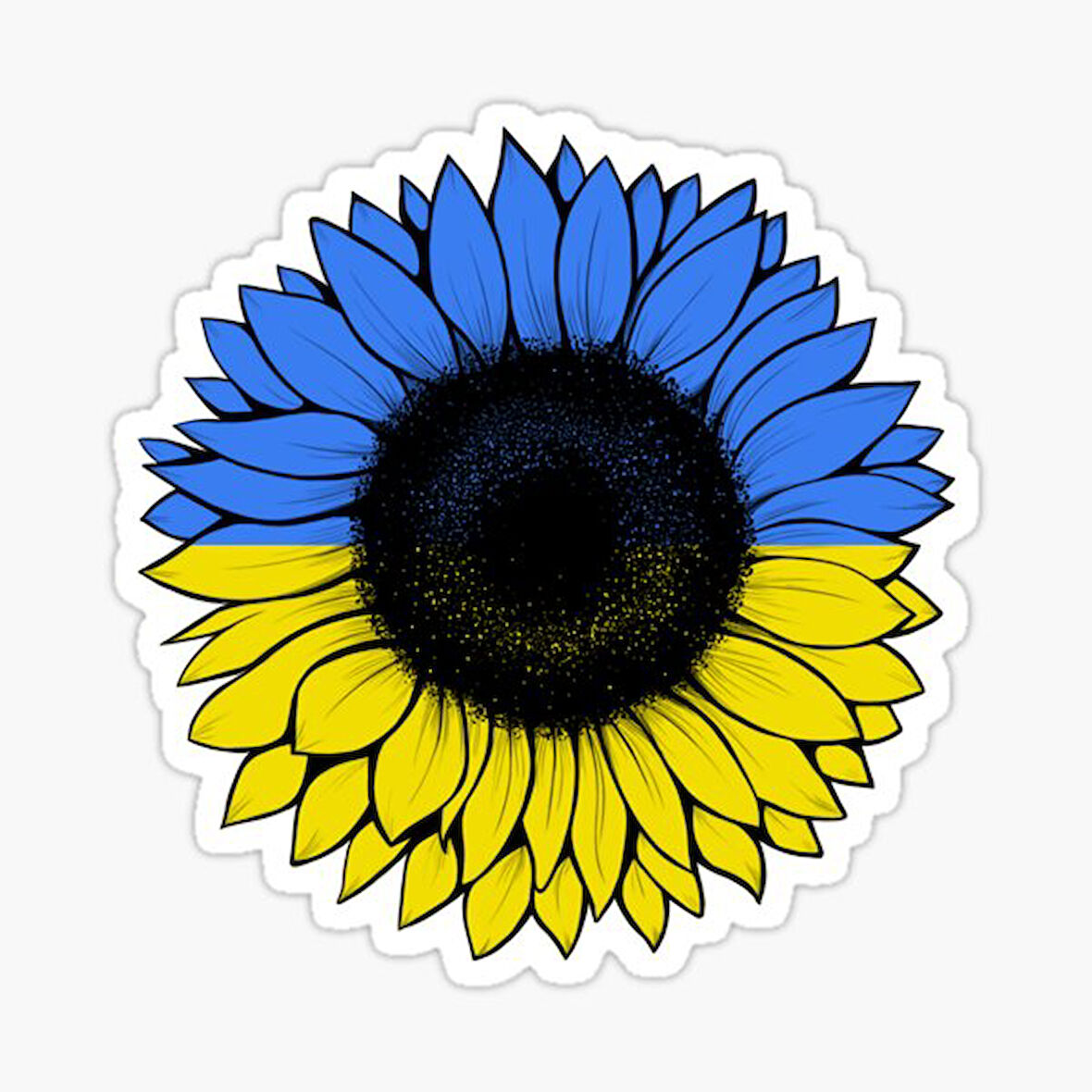 Ukrayna Ukraine Ayçiçeği yapıştırması sticker araba etiket 18cm